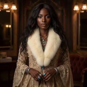 Vintage Real White Mink Fur Collar/Stole — Plush Ivory Mink